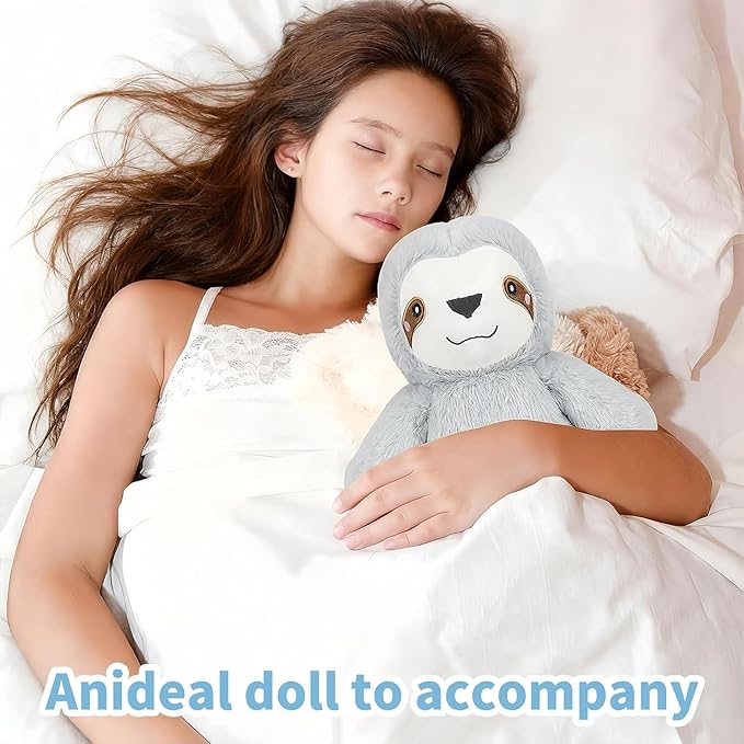 rytopt Breathing Stuffed Animal, Upgraded Version, No Breathing Movement in Its Abdomen, Breathing Sloth, 4 Gear Adjustment, Volume Control, with Music & Lights