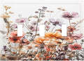 Boho Nursery Wildflower Flora Vintage Flower Decorative Switch Plates 3 Gang Wall Plate Triple Toggle Light Switch Cover Faceplate Electrical Wall Panels for Bedroom Living Room Decor