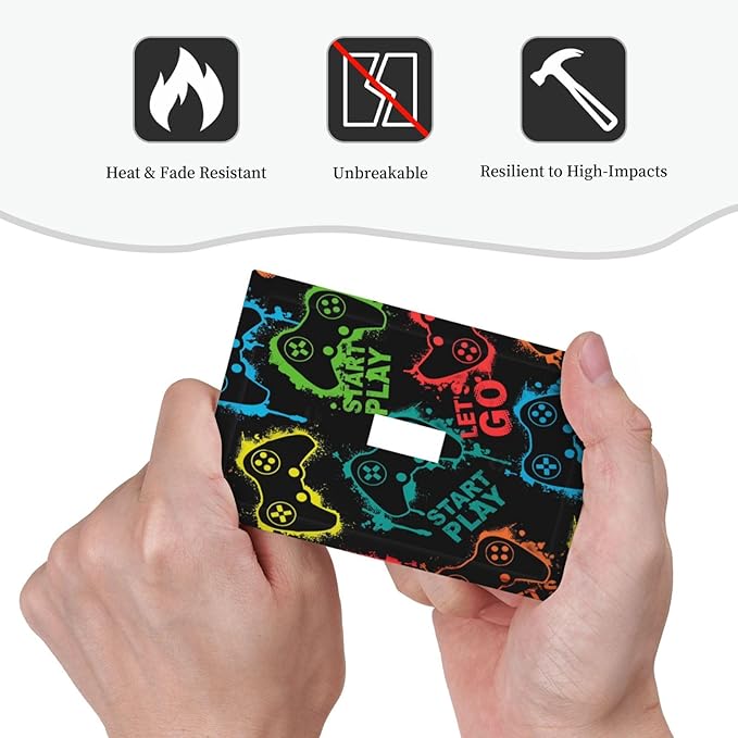 Gaming Hippie Gamer Modern Gamepad Colorful Graffiti Decorative Light Switch Cover 1 Gang Single Toggle Device Electrical Faceplate Switchplates Decorator Outlet Wall Plate for Kids Room Nursery Decor
