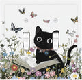 Decorative Switch Plates Cute Cat Wildflowers Boho Flowers Floral 2 Gang Double Toggle Outlet Light Switch Cover Wall Plate Electrical Faceplate For Nursery Kids Room Decor