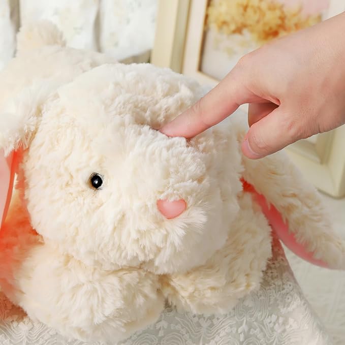 Large Weighted Rabbit Stuffed Animal 27.5" 5Lbs, Sturdy and Fluffy Beige Rabbit Plush Toy for Adutls Cuddle, Cute Plushy Hugging Pillow Toy for Adutls