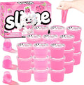 24 Pack Pink Slimes, Mini Glow in the Dark & Galaxy Bulk Slime, Easter Party Favors Kit, Stretchy Stress Relief for Kids, Soft Putty DIY Toy, Girls and Boys Classroom Prize Gift