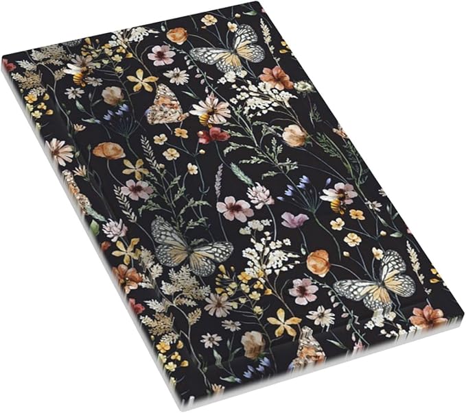 Butterfly Single Blank Wall Plates Decorative Vintage Flower Leaves No Device Faceplate Dark Backgrounds Light Switch Cover Art Panel Cute Bees Dimmer Decor for Bathroom Bedroom Kitchen