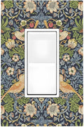 Decorative Outlet Covers Morris Strawberry Thrush Birds Colorful Plants 1 Gang Single Rocker Light Switch Cover Plate Wall Plates Gfci Faceplate For Bed Room Living Room Decor