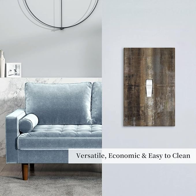 Light Switch Cover Plate Tan Brown Rustic Abstract Wood Vintage Wooden 1 Gang Single Toggle Decorative Switch Plates Wall Plates Electrical Faceplate Socket Covers for Farmhouse Home Decor