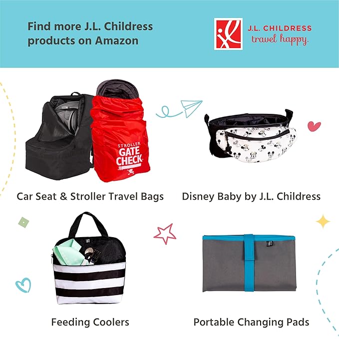 J.L. Childress 3-IN-1 Kids Travel Tray & Tablet Holder - Car Seat Lap Tray Desk for Toddlers, Road Trip Essentials, Car Seat Activity Table, Travel Accessories - Grey/Teal