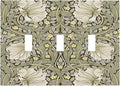 William Morris Pimpernel Flowers Plant Floral Decorative Switch Plates 3 Gang Wall Plate Triple Toggle Light Switch Cover Faceplate Electrical Wall Panels for Farmhouse Living Room Decor