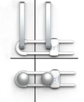 QT Baby - 20 Pack - Baby Proofing Cabinet Locks Adjustable U Shaped Baby Safety Latches for Drawers, Fridge, Closet Modern Baby Proofing Cabinet Lock with Extra Secure Lock Buttons (White)