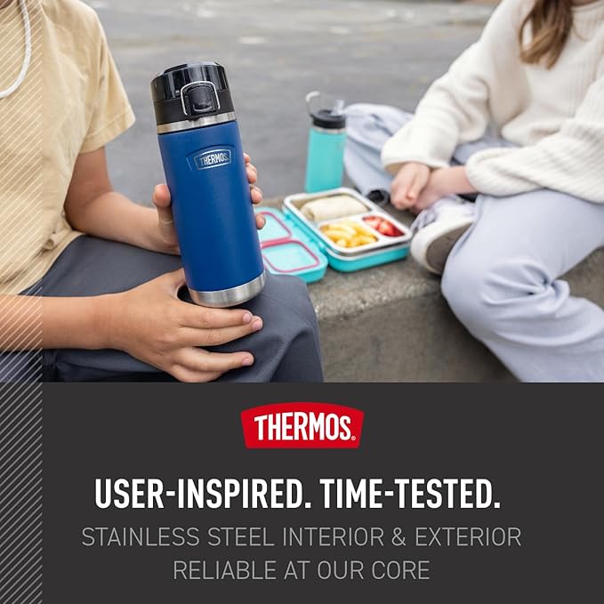THERMOS ICON SERIES, Water Bottle with Spout - 18 Ounce, Lime - Stainless Steel Vacuum Insulated Water Bottle with Lid