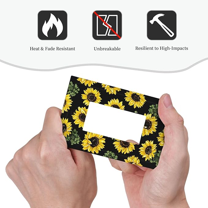 Decorative Outlet Covers Floral Sunflower Plants Flowers 1 Gang Single Rocker Light Switch Cover Plate Wall Plates Gfci Faceplate For Bed Room Farmhouse Decor