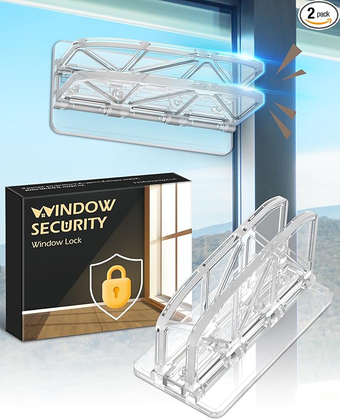 Sliding Door Lock Window Locks - 2 Pack Sliding Glass Door Lock for Child Safety Closet Door Security Locks for Kids Home Security Door Lock Safety Childproof for Inside Flip Door Latches Bar Stopper