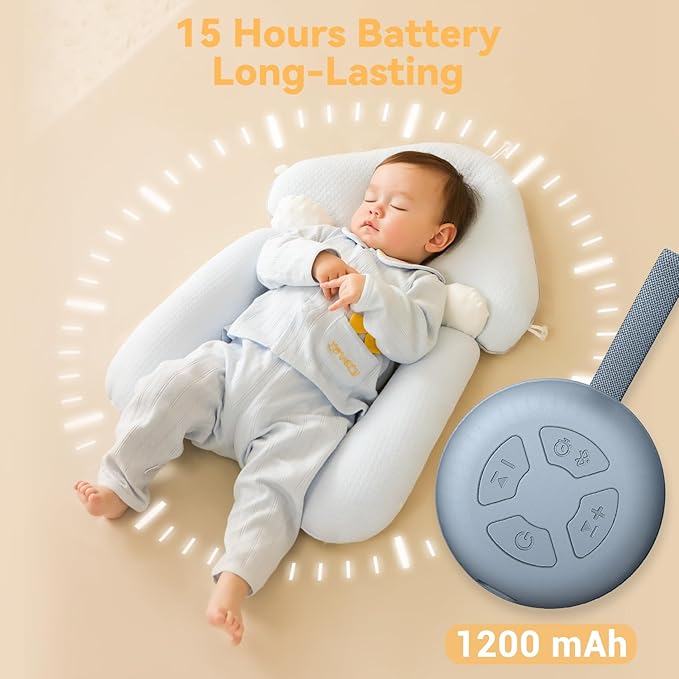 Portable Sound Machine for Baby | White Noise | 12 Soothing Sounds | Noise Canceling for Travel, Office, Nursery | Baby Shower | Registry Gift | Sleep Soother for Babies Kids Adults | Slate