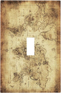 Old World Ocean Map 1 Gang Light Switch Plate Decorative Single Toggle Wall Plate Cover Electrical Switchplate Faceplate for Bedroom Room Decorate Jumbo