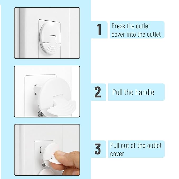 Bates- Outlet Covers Child Proof, 40 Pack, White, Round 3 Prong Outlet Covers