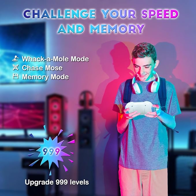 AOTIBO Fast Push Fidget Toys Handle, Flashing Handheld Game for Kids Teens Adults, Electronic Brain & Memory Game, Quick Push Buttons Gamepad, Xmas Birthday Gifts STEM Toys for Boys Girls