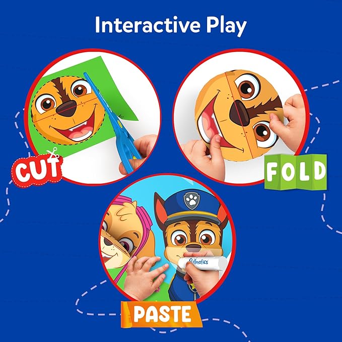 Skillmatics Scissor Skills Activity Book - Snip Snip PAW Patrol, 25 Cutting & Creative Activities for Preschoolers, Fine Motor Skills, Felt Craft Kit, Screen-Free Fun, Gifts for Ages 3, 4, 5, 6, 7