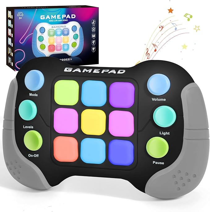AOTIBO Fast Push Fidget Toys Handle, Flashing Handheld Game for Kids Teens Adults, Electronic Brain & Memory Game, Quick Push Buttons Gamepad, Xmas Birthday Gifts STEM Toys for Boys Girls