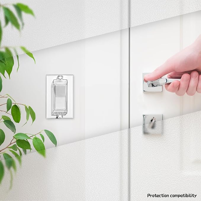 4 Pack Light Switch Cover Guard, Magnetic Light Switch Lock, Clear Wall Switch Guard for Flat Modern Switches