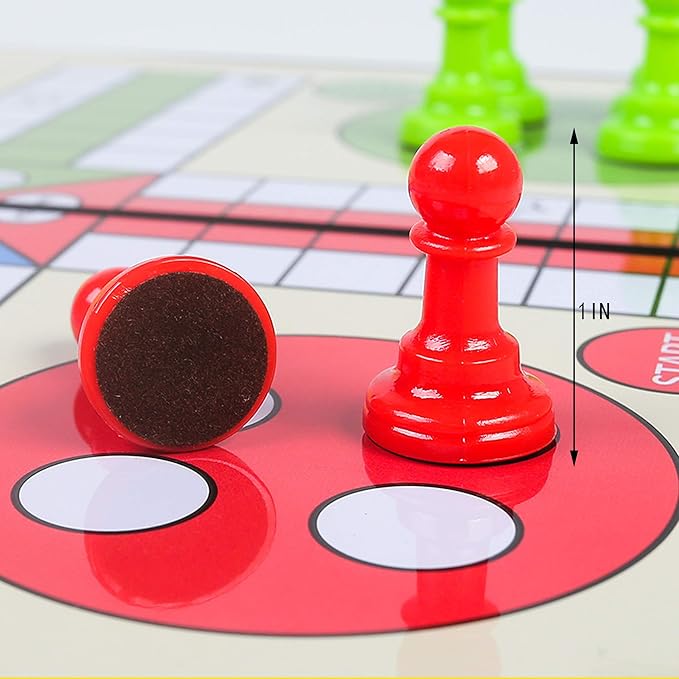 KIDAMI 9.5 Inches Magnetic Ludo & Snakes and Ladders Board Game Set for Kids and Adults