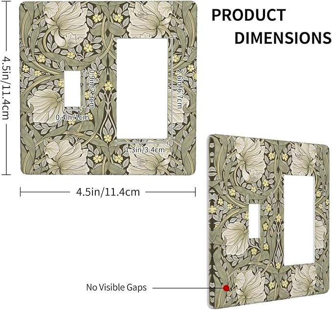 William Morris Pimpernel Flowers Plant Floral Outlet Covers 1 Toggle 1 Rocker Combination Decorative Wall Plate Electrical Switch Plates Light Switch Cover Plate for Farmhouse Living Room Decor