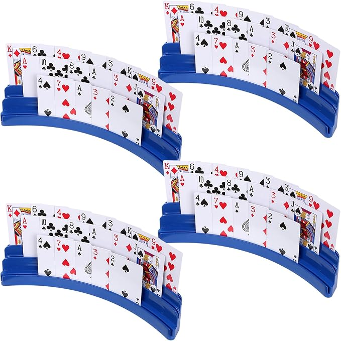 Three-Layer Design Playing Cards Holders，Playing Card Holder for Kids Adults Hands Free Card Holder for Family Card Game Nights Poker Parties