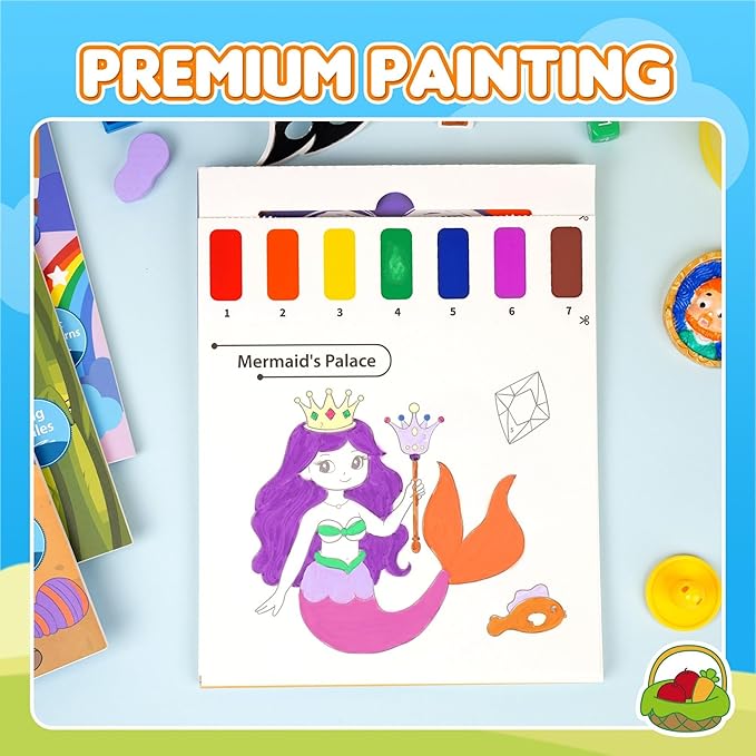 YPLUS Paint with Water Books for Toddlers, Art Craft Toys Watercolor Painting Paper, Gift for Kids Ages 1-3, 2-4, 4-6, Drawing with Brush - 5 Themes
