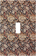 Decorative Light Switch Cover Vintage William Morris Floral Plants 1 Gang Single Toggle Decorator Outlet Wall Plate Device Electrical Faceplate Switchplates for Bedroom living Room Decor