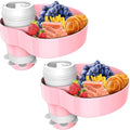 [2 Packs] Kids Car Seat Tray, Travel Tray with Cup Holder for Toddler, Kids Car Seat Food Snack Tray for Road Trip, Stroller snack tray travel must haves - Pink Color