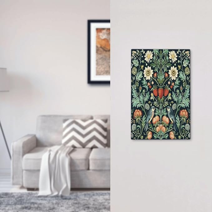 Light Switch Cover Strawberry Birds Flowers Plant Morris Floral Decorative Switch Plates 1 Gang Blank No Device Outlet Covers Electrical Wall Plates for Bathroom Bedroom Decor
