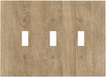 Decorative Light Switch Cover Plate Light Brown Wood Grain 3 Gang Wall Plate Triple Toggle Switch Plate Covers Electrical Outlet Cover for Farmhouse Cabin Decor