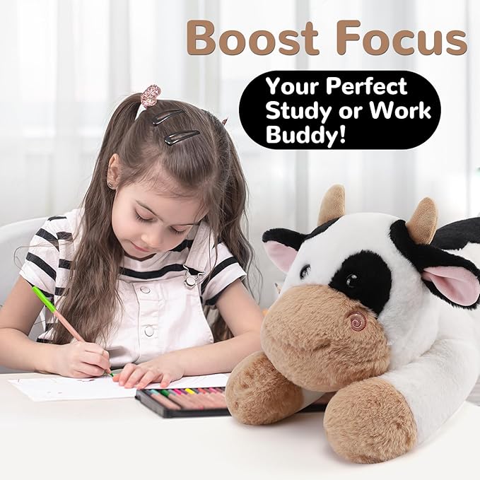gnomantic Cow Weighted Stuffed Animals - 12 Inch 1.0 Pounds Weighted Plushies Cow Stuffed Animals - Small Plush Pillow - Cute Plush Toys Gifts for Kids & Adults (12" 1.0 lbs)