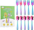 VITEVER 10 Pack Toddler Utensils, Stainless Steel Rainbow Silverware Set for Kids, Children Safe Cutlery Set Includes Forks and Spoons - Dishwasher Safe