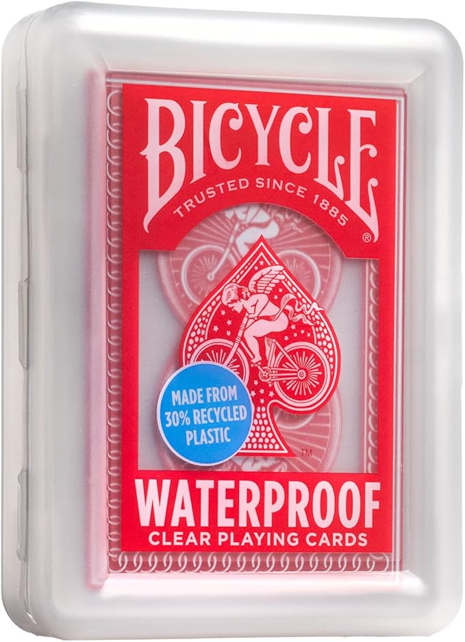 Bicycle Waterproof Playing Cards, Red Plastic Deck of Cards, Durable Plastic Cards for Pool, Beach, Camping & Party Games