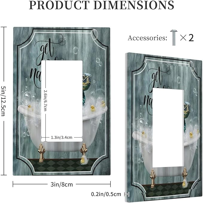 Teal Green Sea Turtle Funny Ocean Vintage Tortoise Beach Theme Decorative Outlet Covers 1 Gang Single Rocker Wall Plates Gfci Faceplate Light Switch Cover Plate for Kids Room Bathroom Decor