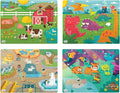 Chuckle & Roar - Multi Pack Jigsaw Puzzles for Kids Farm Dinosaur Jungle Zoo Tray Set 12 and 24 Piece Colorful Gift