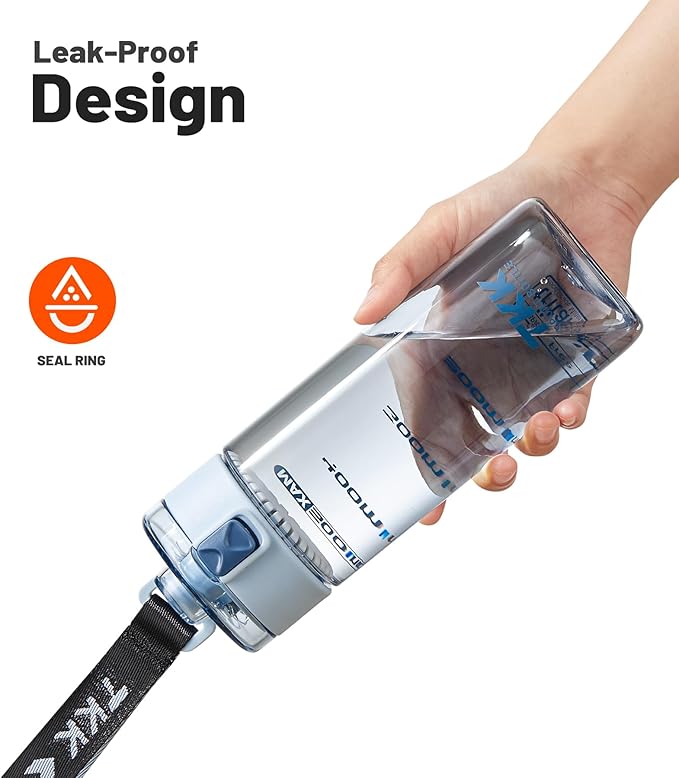TKK Sports Water Bottle, 17oz Tritan Kid Jug with Leak Proof Lid & Handle Strap & Built-In Infuser - BPA-Free, Easy-Clean Design for Gym, Office & Outdoor Travel, Blue