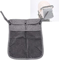 Portable Stroller Hanging Bag with Two Storage Pockets Stroller Bag Organizer for Nappy Baby Cloth/Bottle/Toy, Stroller Hanging Storage Net Bag, Grey
