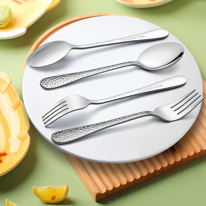 LIANYU 6-Piece Kids Silverware Set, Stainless Steel Toddler Utensils Flatware, Includes Kids Spoons and Forks, Cutlery Set for Child Preschooler, Dishwasher Safe