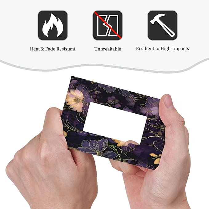 Modern Boho Vintage Gold Purple Dark Floral Modern Abstract Flowers Decorative Outlet Covers 1 Gang Single Rocker Wall Plates Gfci Faceplate Light Switch Cover Plate for Bedroom Living Room