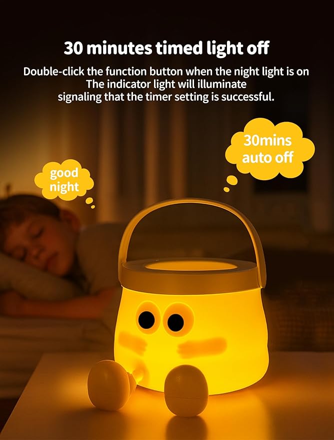 Pumpkin Night Light for Kids, Rechargeable Bedside Lamp, Portable Handheld Lamps, Pumpkin Lantern Lamp for Office, Room Decor, Cute Sleep Nightlight, Funny Gifts for Baby Teen Adult