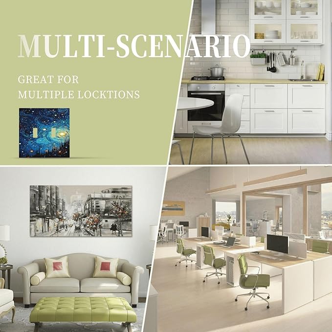 Decorative Switch Plate Covers Abstract Starry Night Style 2 Gang Double Toggle Light Switch Cover Plate Electrical Wall Plate Outlet Cover Outlet Light Switch Cover for Home living Room Decor