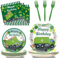 96 Pcs Garbage Truck Birthday Party Plates and Napkins Party Supplies Trash Trucks Party Tableware Set Waste Management Recycling Party Decorations Favors for Birthday Baby Shower for 24 Guests