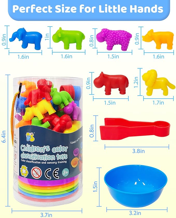 Oomloid Counting Animals Montessori Toys for 3 4 5 Years Old Boys Girls, Preschool Learning Activities Kindergarten Educational Sensory Toys Gifts for Kids Toddlers