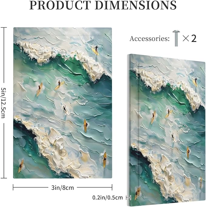 Beach Waves Ocean Surfing Hoverboard Painting Print Light Switch Cover Plate 1 Gang No Device Blank Electrical Wall Plates Faceplate Decorative Switch Plate Covers for Bedroom Living Room Decor