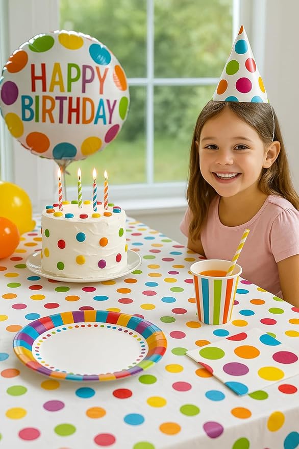 Oojami Rainbow Party Supplies Set – Serves 30 Guests Disposable Paper Plates, Cups & Napkins Colorful Birthday, Kids Party & Celebration Tableware Pack