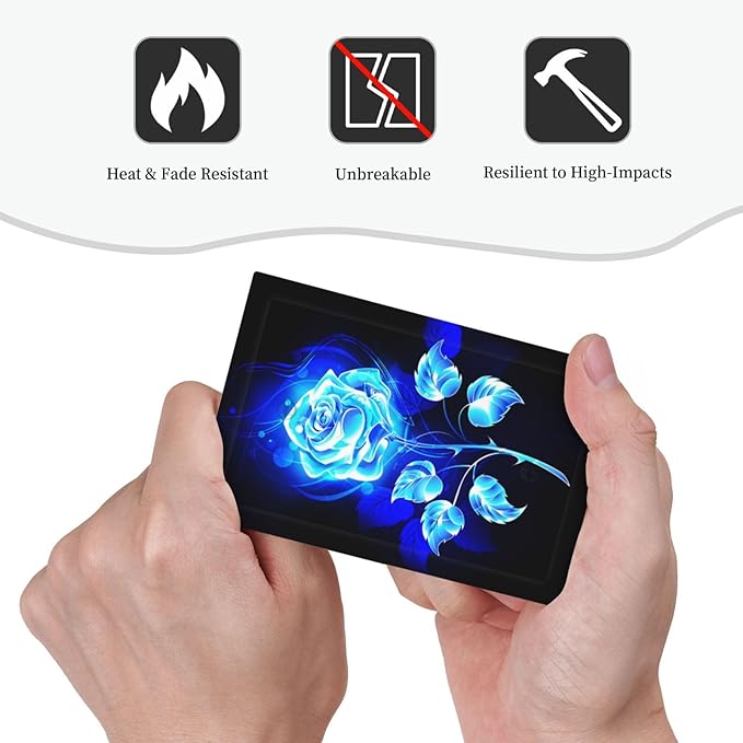 Blue Golden Rose Flower 1 Gang No Device Wall Plate Decorative Blank Light Switch Cover Switchplate Electrical Faceplate for Bathroom Home Bedroom Art Decor