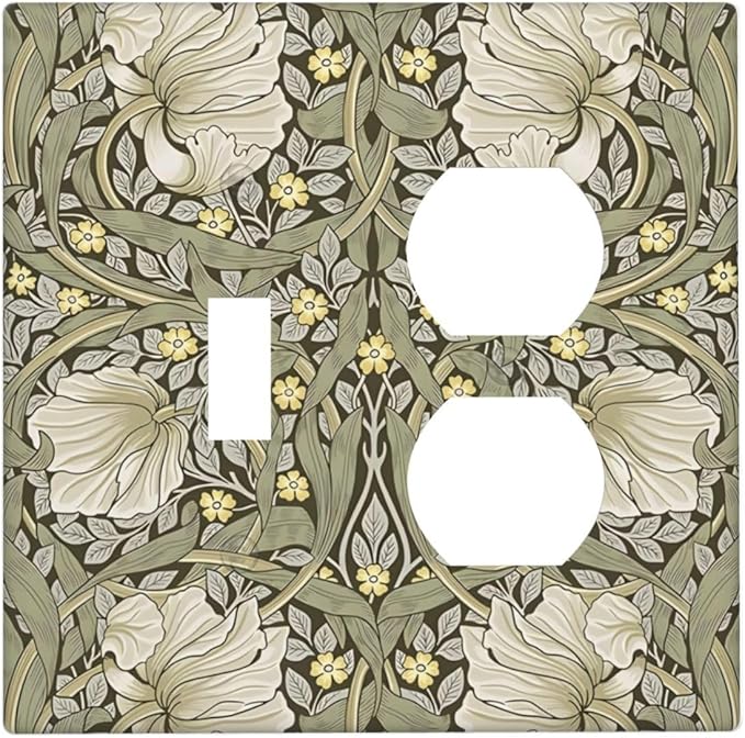 William Morris Pimpernel Flowers Plant Floral Wallplates 1 Toggle 1 Duplex Switch Plate Electrical GFCI Faceplate Decorative Light Switch Covers for Farmhouse Living Room Decor