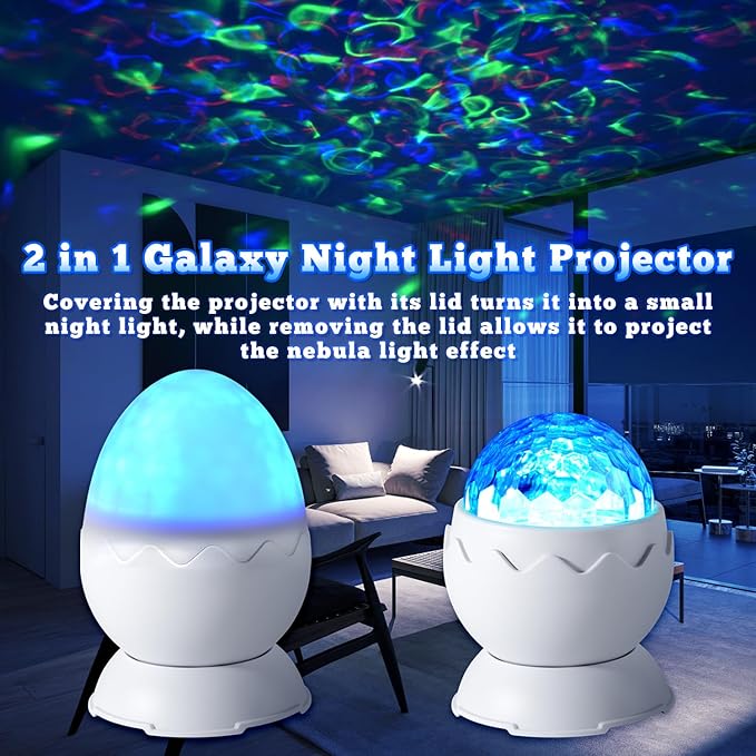 Galaxy Projector for Bedroom, Dinosaur Egg Galaxy Light Projector with Timer and Remote, Nebula Ceiling Night Light for Kids Adults, Room Decor