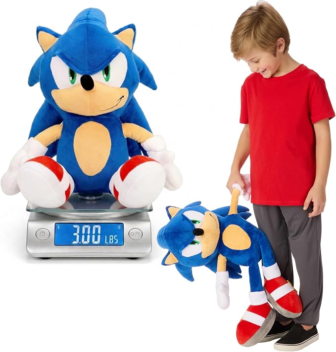 Sonic The Hedgehog Weighted Cuddle Pillow – 3lb Soft Plush & Cozy Pilow for Comfort, 27" Tall (Officially Licensed Product) By Franco Calm