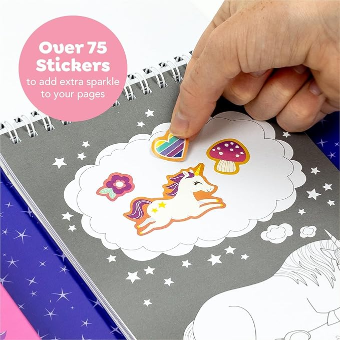 Tiger Tribe Coloring Set - Unicorns, Activity Set for Kids, incl. Stickers & Markers Portable Storage Box, Perfect for Travel, Great Gift